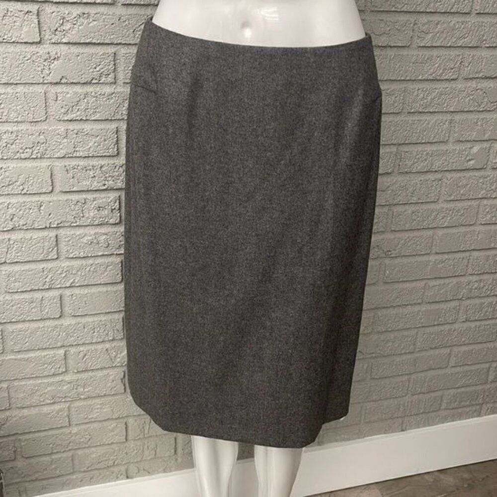 Rene’ Lezard Women Gray 100% Cashmere Pencil Skirt Size 8